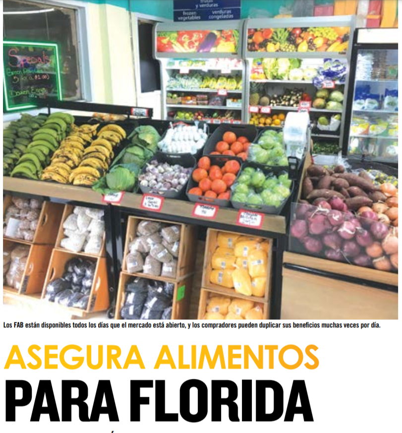 Asegura alimentos para Florida: Se duplican los dólares SNAP en Legrand Caribbean Market a través del nuevo programa en tiendas Fresh Access Bucks en todo el estado.