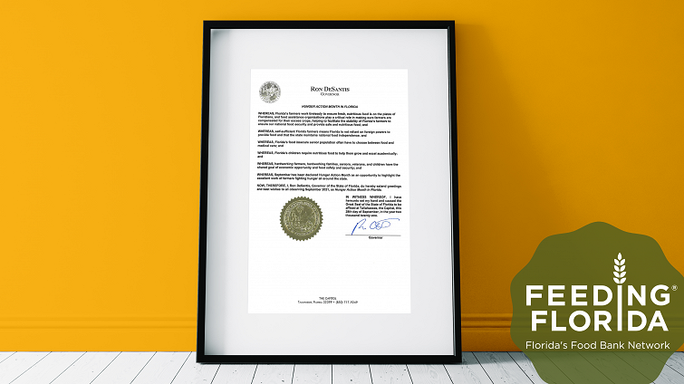 Governor DeSantis Signs Proclamation Declaring September Hunger Action Month